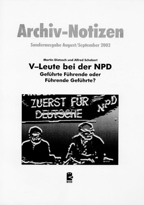 Titelseite der DISS Studie V-Leute bei der NPD